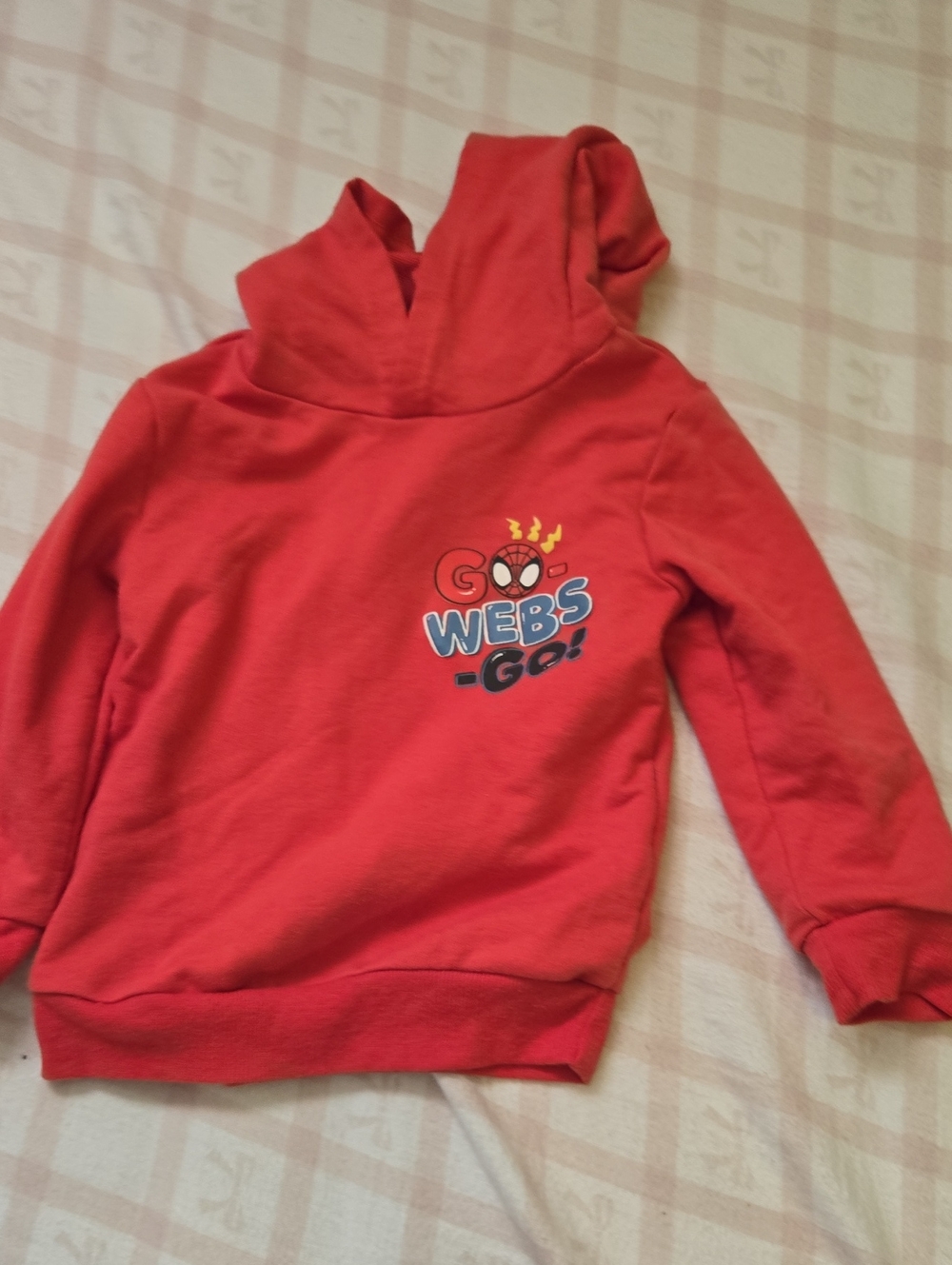 Marvel Red Kids Hoodie with 'Go Webs Go' Graphic